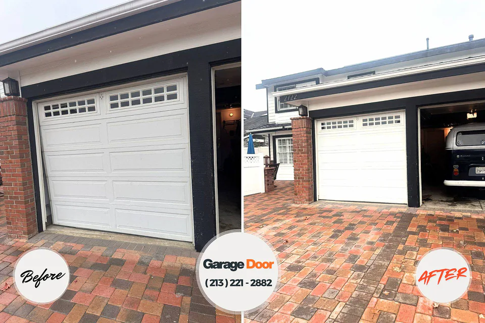 Before and after: garage door repair Galena, KS
